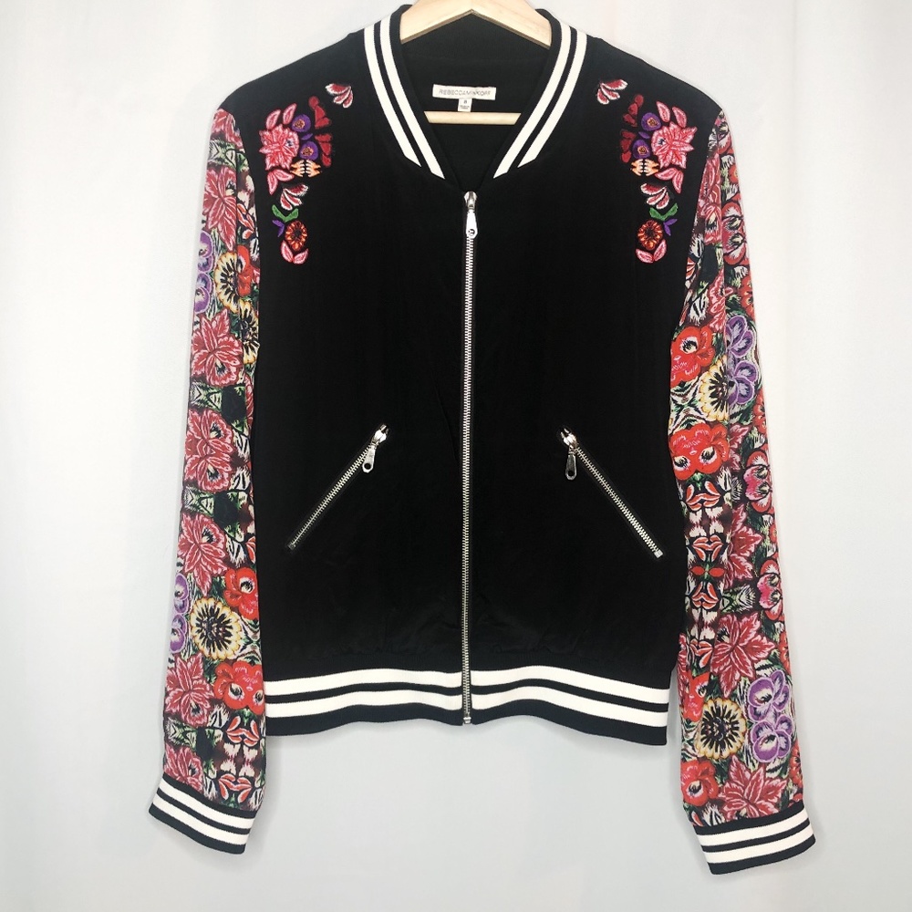 Rebecca Minkoff Silk Alma Bomber Jacket, 8